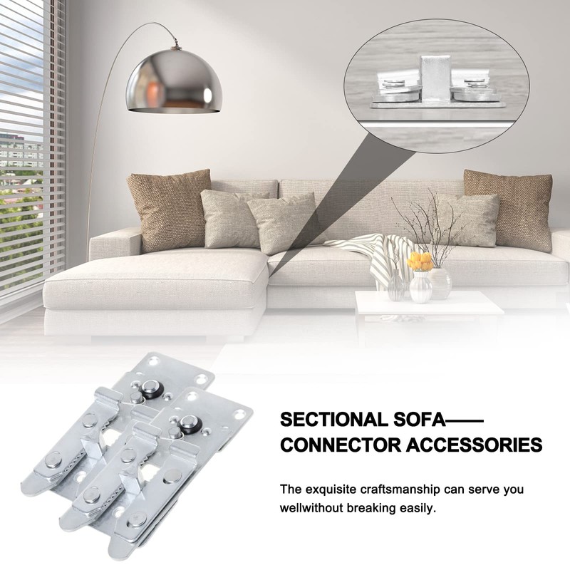 DEEPDREAM 4 Pack Sectional Couch Connectors Metal Couch Clips Sofa