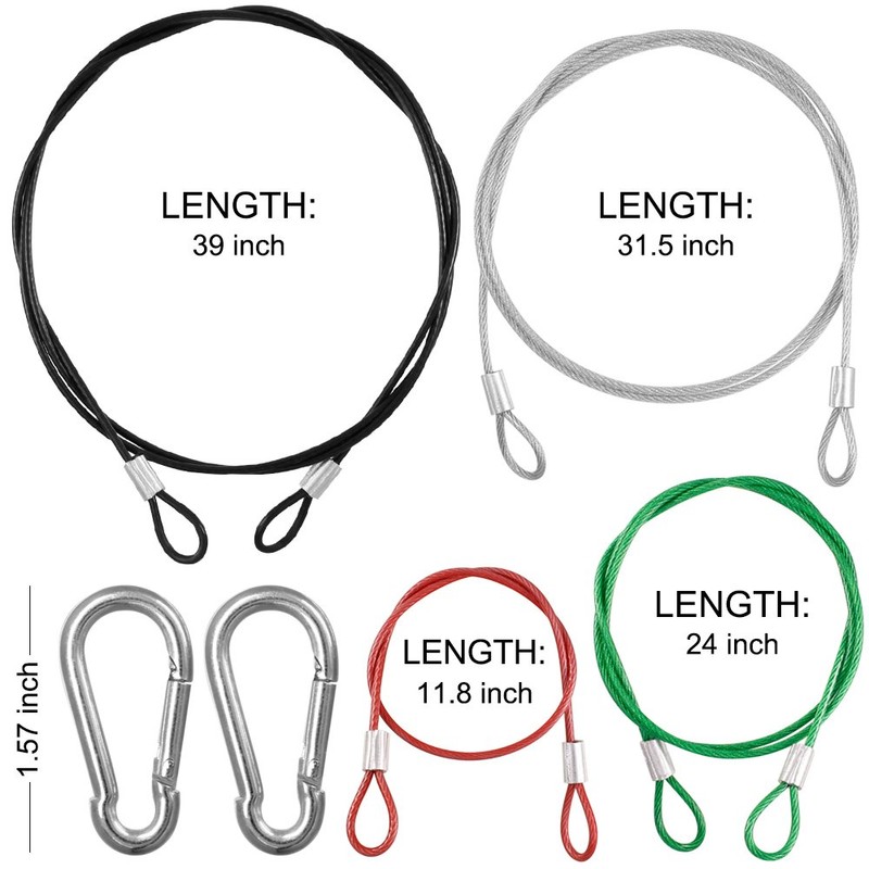 YuCool 4 Size Safety Cable Lock,Safety Stainless Steel Tethers, Security