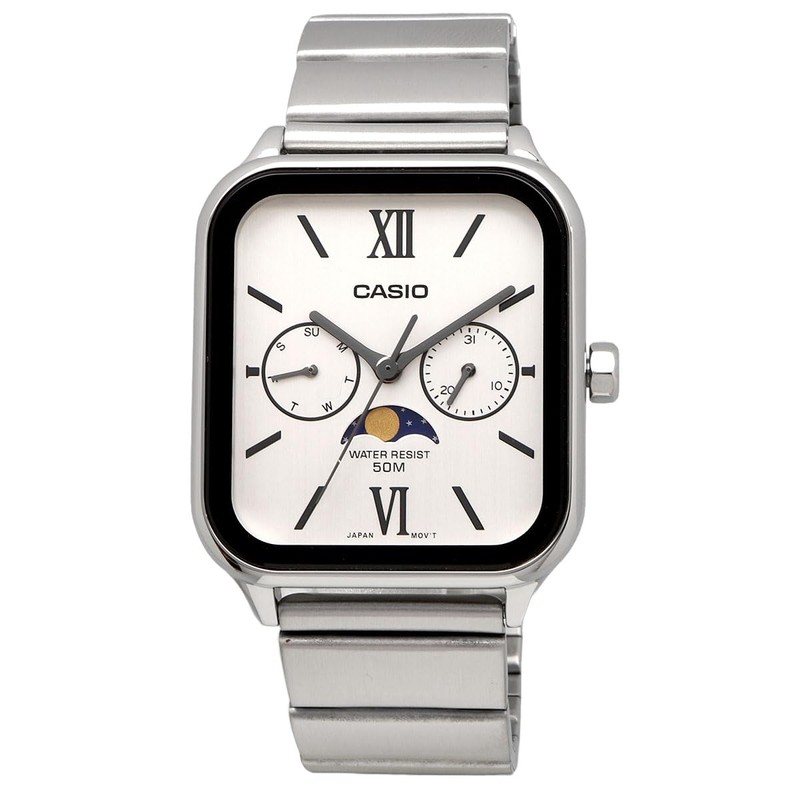 Casio MTP-M3 Series Standard Moon Phase Analog Men's Watch, Metal