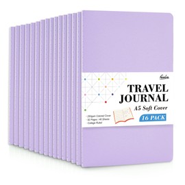 16 Pack Soft Cover Journal Bulk, Feela Lined Notebooks College Ruled for Work for Women Girl Writing, Blank Travel Journal Note Taking Notebook School Business Supplies, 8.2” x 5.5”, A5, Light Purple