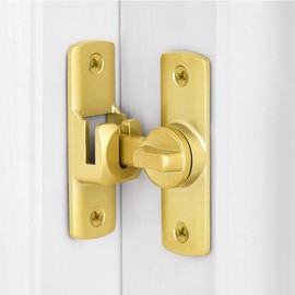 Wocoe 3 Packs Gold 90/180 Degree Flip Barn Door Lock, Protect Privacy - Security Door Latch, Gate Latches Hardware for Barn Door,Cabinet,Window,Bathroom,Garden,Sliding Door