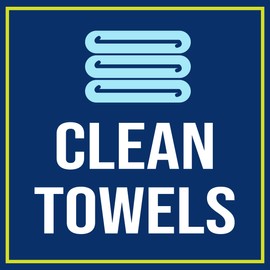 Square Plus Clean Towels Wall or Door Sign | Gym Spa and Bathroom Signage -Small