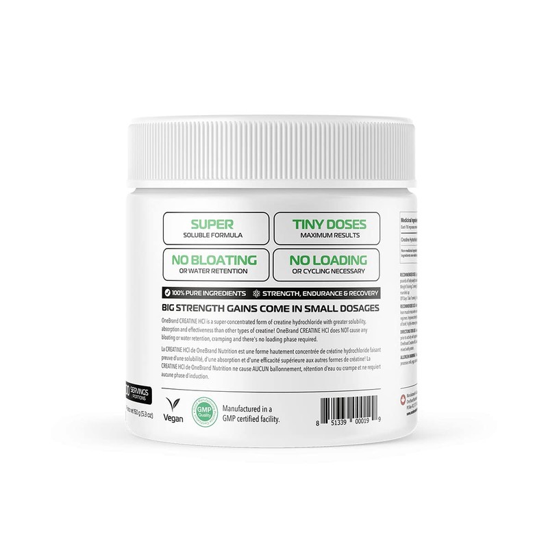 One Brand Nutrition Creatine HCL (200 Servings) | 100% Pure