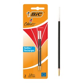 BIC Ballpoint Pen 4 Colours 2 Items red