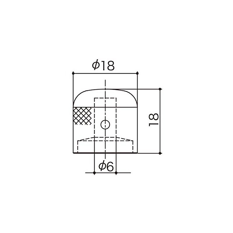 GOTOH Dome Knob, Φ0.7 inches (18 mm), Standard (H18mm), Cosmo