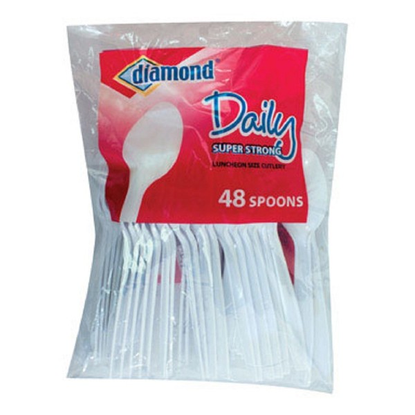 Diamond Forster Plastic Spoons Heavy Duty 48 / Bag