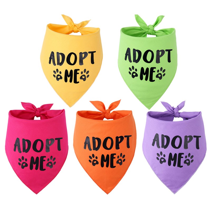 Pawskido Adopt Me - Bandana para perros, Paquete de 5