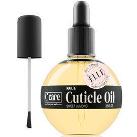 C CARE Aceite Para Cutículas De Almendras Dulces Para Uñas - Repara Cutículas Durante La Noche - Hidrata Y Fortalece Uñas Y Cutículas - Gotero Y Cepillo Incluidos - 2.5Oz