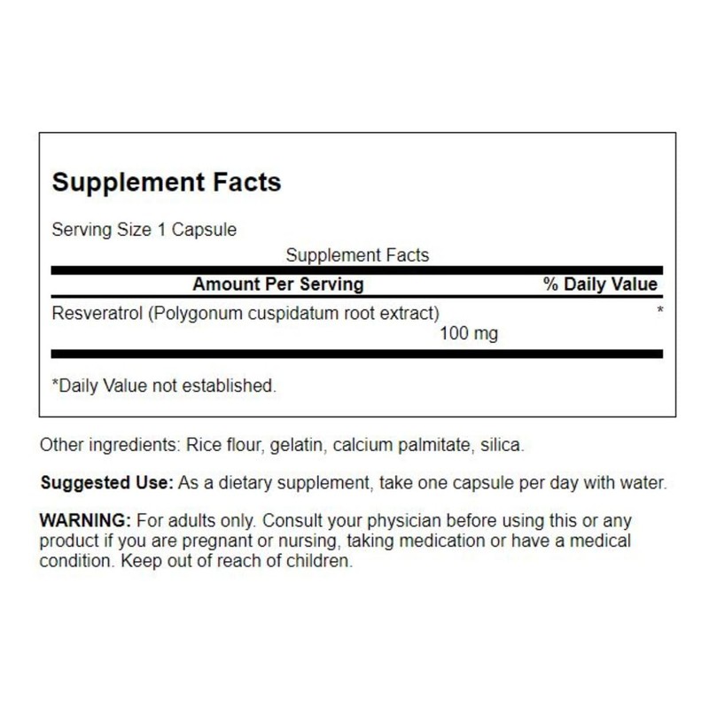 Swanson Resveratrol 100 100 Milligrams 30 Capsules