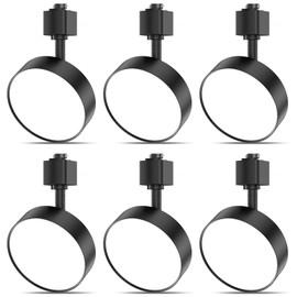 TuyuBEE Diffuse J Type Track Lighting Heads LED Track Light Heads Dimmable Kitchen Track Lighting Fixtures Ceiling, Compatible with J Track Rails - Flicker Free CRI90+ 3000K 12W 1000lm, 6 Pack Black
