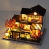 Mini Japanese Style Villa Miniature Wooden Dollhouse,DIY Miniature House Kit