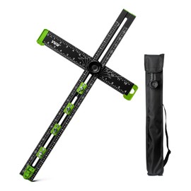 VNW 6 in 1 Adjustable T Square, 24in Drilling Positioning Ruler, Cabinet Hardware Jig, Marking Gauge Tools for Woodworking, Cabinet Drawer Door Hole Drilling Template.