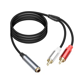 RIIEYOCA 6.35mm to 2 RCA Splitter Audio Cable,1/4 inch TRS Stereo Jack Female to Dual RCA Male Plug Cable for Sound Mixers, Amplifier,AV Receiver (1.8M/5.9FT)
