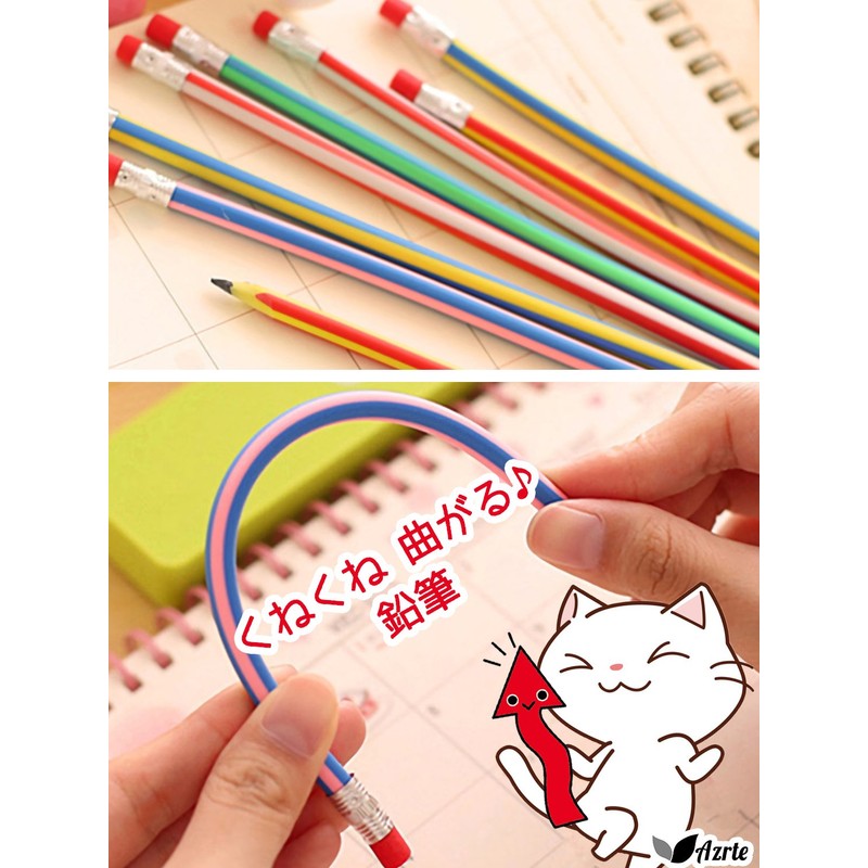 Azrte Unbreakable Pencils, Bendable, Fun, Pencils, Eraser, Prizes, Prizes, Items,