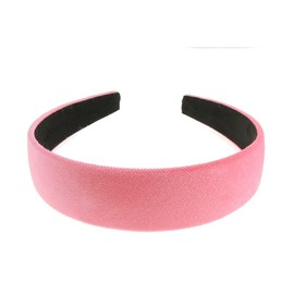 Womens Girls Work School Uniform Birthday Party Wedding Dance Recital Bridesmaid Flower Girl Special Occasion Hair Accessories Velvet Short Long 3cm Headband Alice Band Hairband (Hot Pink)