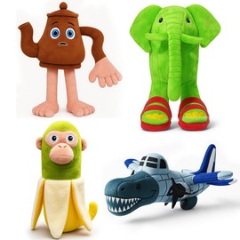 Italian Brainrot Toy Tralalero Tralala Plush Shark Plush for Kids & Adults Emotional Support Plushie Cute Plushies Gifts for Fans Toy Girls Boys Birthday Present. (4PCS-B)