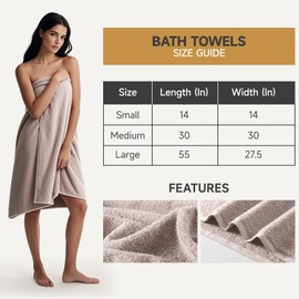 REDKISS Premium 6 Piece Cotton Towels Set - 2 Washcloths Towel, 2 Handtowels, 2 Bathtowels, Soft Super Absorbent, No Shedding & Fade-Resistant | for Bathroom, Gym, Spa | Adults, Family Use-Pink