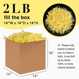 Corlcol 2LB Crinkle Shred Paper Filler for Gift Basket on Easter Day (Light Yellow)