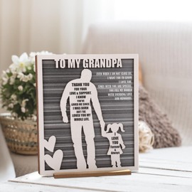 Rustic Grandpa and Granddaughter Sign - Gifts for Grandpa from Granddaughter Ideal for Christmas, Birthdays, Grandparents Day, Father's Day
