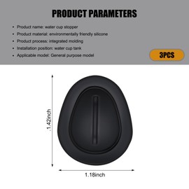 waswale 3 PCS Car Water Cup Retainer, 1.18In x 1.42In Soft Silicone Anti-Shake Anti-Noise Stabilizer, Center Console Cup Holder Beverage Anti-Spill Limiter, Universal for Most Cars (Black)