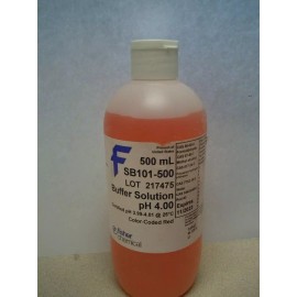 Fisher Buffer Solution, pH 4.00, Color-Coded Red (Certified), Fisher Chemical SB101-500