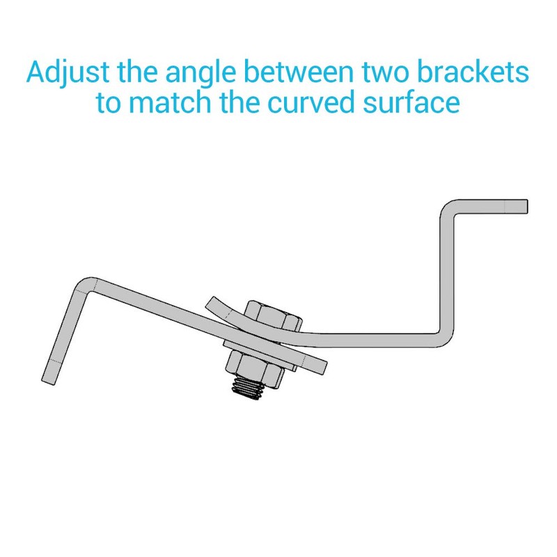 Renogy Solar Panel Mounting Curved Z Bracket-Set of 4 for
