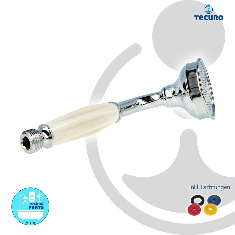 Tecuro Nostalgic Hand Shower 1 Jet Type Chrome Metal Design