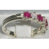 925 Sterling Silver Natural Opal & Ruby Womans Eternity Ring