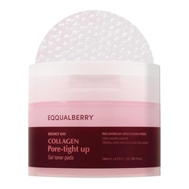 EQQUALBERRY Toner Pads Faciales Bouncy Day Collagen Pore-Tight Up - Coreanos con Colágeno, PDRN de Loto y Trufa Blanca, Cuidado de Poros, 60 Pads