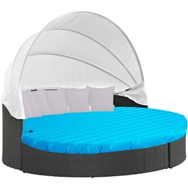 YAQSFGRZ 66" Outdoor Daybed Cushion,Round Matterss,Daybed Replacement Cushions,3" H X 66" D Circle,Upholstery Electric Inflatable Cushion, Pool Hammock, Camping Moisture-Proof Insulation Mat (Blue)