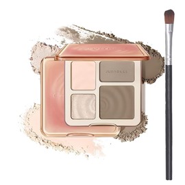 Paleta Contorno De Maquillaje 4 En 1, Resaltador, Cara Iluminador, Polvo Shimmer Glow Larga Duración 2#, Pincel Incluido (1#)