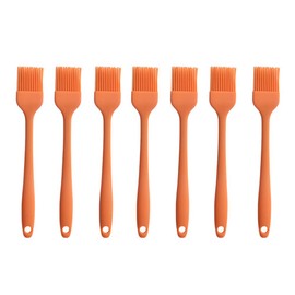 Silicone brush， BBQ/Pastry Basting Brushes,Silicone Cooking Grill Barbecue Baking Pastry Oil/Honey/Sauce Brush (7 PCS,orange)