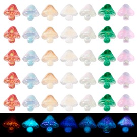 70Pcs Glow in The Dark Mushroom Nail Charms Luminous Resin Mushroom Nail Art Charms with Glitter Sequins Cute Nail Art Decoration for Manicure