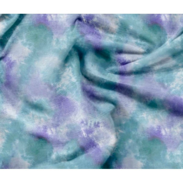 Soimoi Unstitched Crepe Fabric, 1 Meter - 42" Wide, Blue