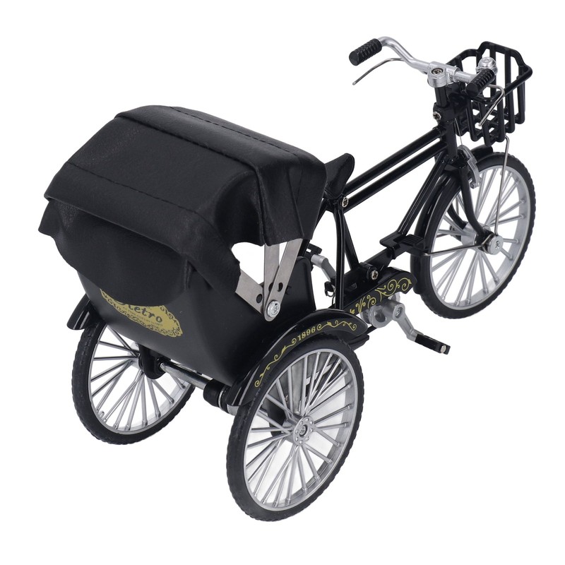 Rickshaw Model Retro Design Decorative Interesting Alloy 3 Wheel Rickshaw