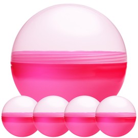 Big Claw Machine Capsules Translucent Pink Plastic Sphere Large Party Favor Containers Round 5 pcs 6.3 inch Jumbo Plastic Christmas Ornaments Extra Large Gift Box Craft Party Supplies Vending Capsules