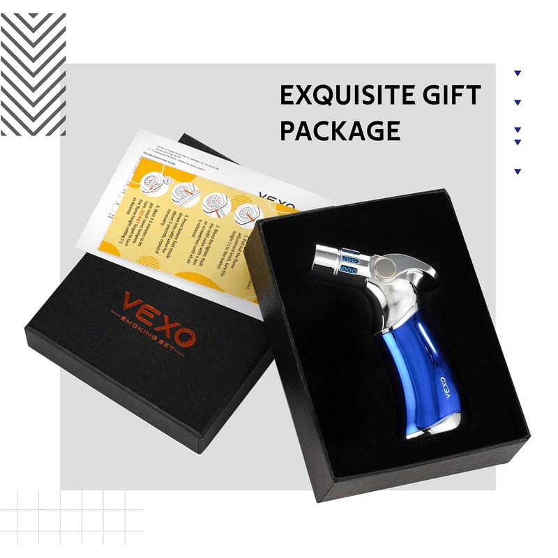 VEXO-Mini4 Torch Lighter Quad 4 Jet Flame Windproof Butane Refill