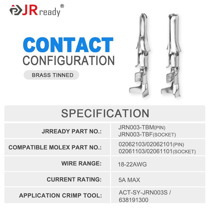 JRready ST6549 .062" Pins Connector Kit 2 3 4 6