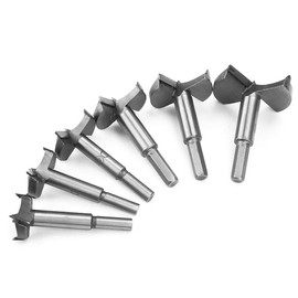 Forstner Drill Bit Set, 6 Pieces 30-60 mm High-Strength Steel Flat Bit Drill Bit Set Woodworking Hole Saw Wood Cutter Tool