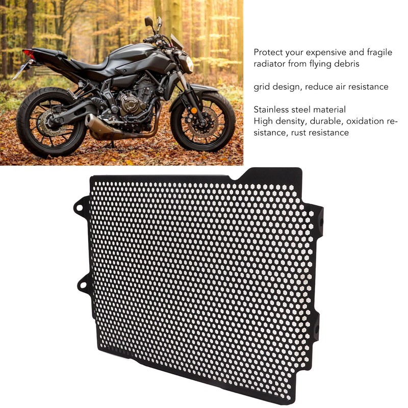 Motorcycle Radiator Grille Stainless Steel Protection Cover Replacement for MT07