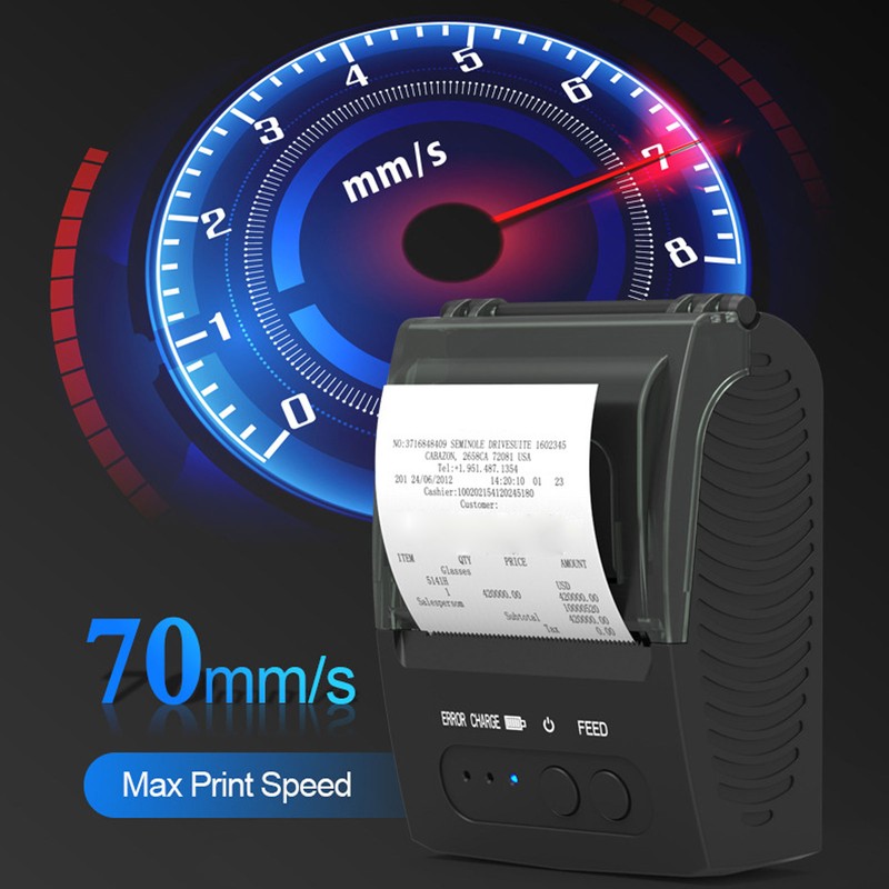 Thermal Printer Portable 58mm Paper Width 2000mAh Rechargeable Thermal Label