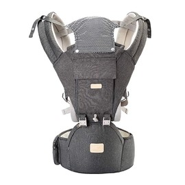 Babytrage, 6-in-1 Babytrage für Neugeborene ab Geburt, Baby Trage mit Ergonomische Hüftsitz, Verstellbar Kindertrage bis 20kg, Baby tragetasche Bauchtrage Rückentrage, Grau