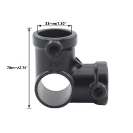 1-1/4" Pipe Fitting Connections, TTZEZE 2PCS Unthreaded Aluminium Alloy Pipe Elbow/Tee for Steampunk Vintage DIY Pipe Decor Project,Shelf Bracket,Plumbing Pipe,Decor Furniture,Shelving Decoration