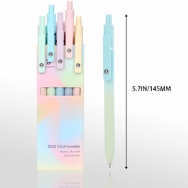 Ddaowanx Gel Pens, 10 Pcs 0.7mm Quick Dry Black Ink Pens Fine Point Smooth Writing Pens, Cute Office School Supplies Gifts for Women (10 Pcs Gradient-Black Ink)