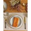 Placidy Linen Table Placemats Set of 12 Washable Neutral Beige