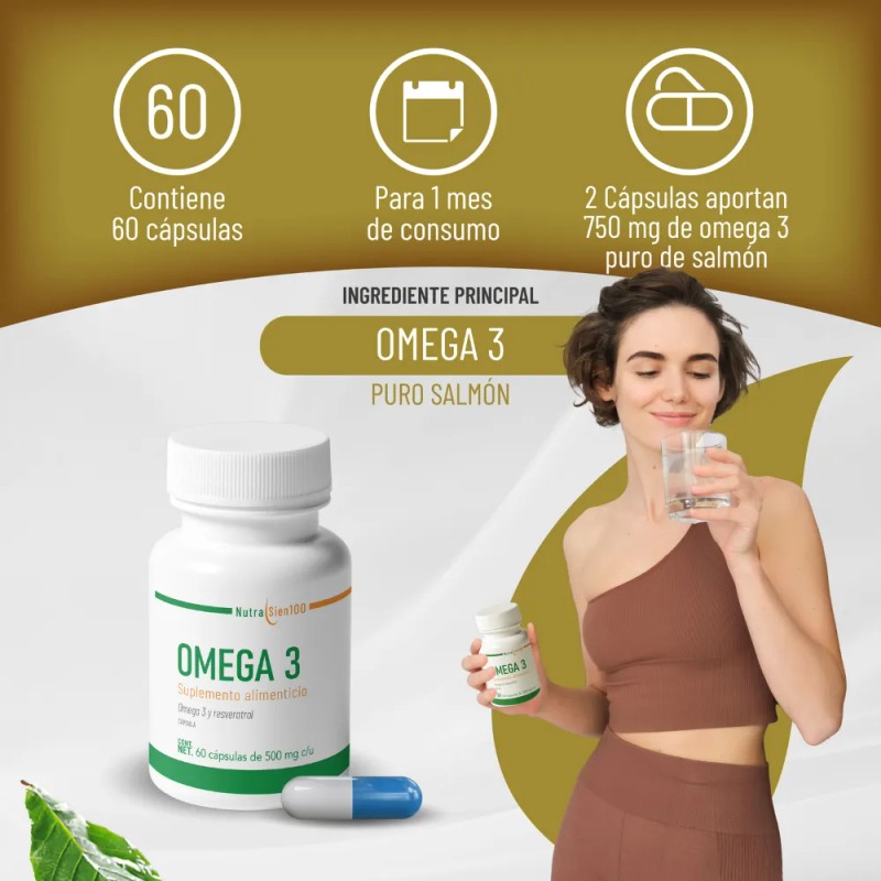 Omega 3 De Salmón Con Resveratrol Epa/dha Nutrasien100 60cap Sabor