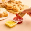 Reusable Condiment Containers with Lids,Double Compartment Transparent Snack Packs for