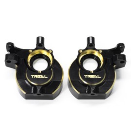 TREAL Brass Front Steering Knuckles CNC Billet Machined Inner Portal Covers Heavy Weight 78g/pc Upgrades for Redcat 1/10 Ascent Fusion Ascent GEN9(Black)