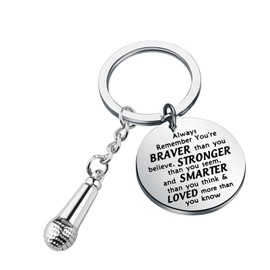 Microphone Keychain Singer Gift Music Microphone Gifts Microphone Voice Gifts Music Lover Gift Musical Gift Singer Key Chain (Microphone Keychain)