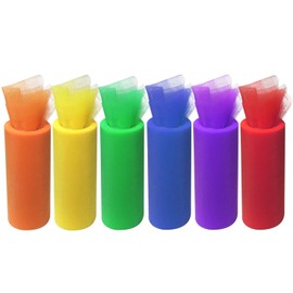 Misscrafts Tulle Fabric Spool Ribbons Red/Orange/Yellow/Green/Blue/Purple 6" by 25 Yards Spool for Wedding Tutu Tulle Skirt Dress Table Skirt Rainbow Party Decoration